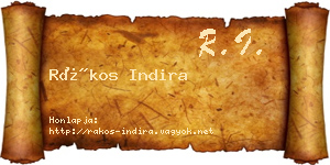 Rákos Indira névjegykártya